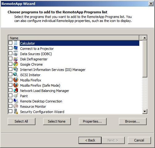 Adding RemoteApps to Windows Server 2008 R2 Remote Desktop Services