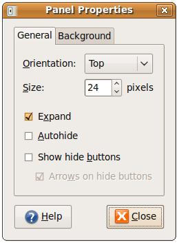 Configuring Ubuntu desktop panel properties