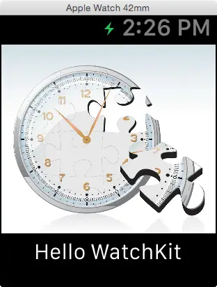 Apple Watch WatchKit sample app running