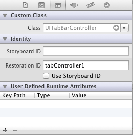 Setting an iOS 6 Restoration ID in Interface Builder