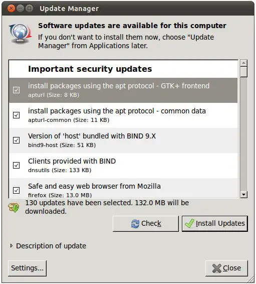 The Ubuntu 11.04 Update Manager