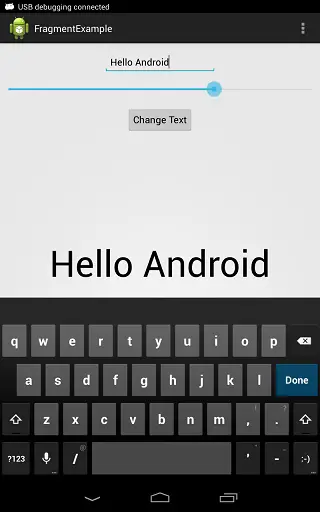 An Android Fragment example running