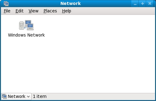 Fedora Network browser detects the presence of a Windows Workgroup