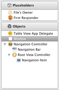 iPad table view hierarchy