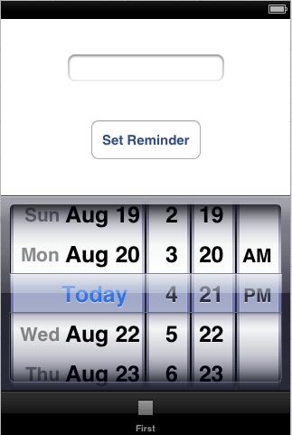 An iOS 6 Reminder based example user interface