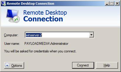 Establishing a remote desktop connection using Remote Desktop Client