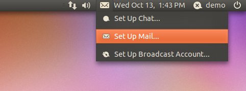 The Ubuntu Mail menu