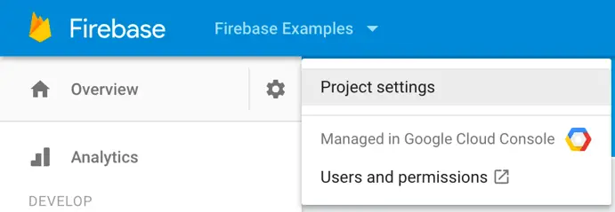 Firebase auth console project settings.png
