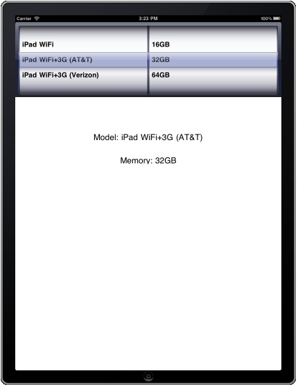 An iPad UIPickerView with multiple components