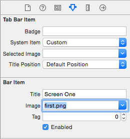 Adding tab Bar Item images in Xcode 6