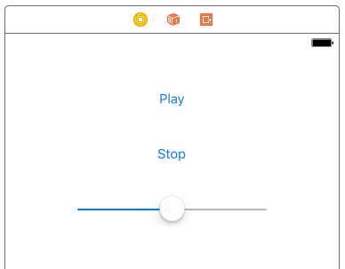 the user interface layout of the iOS audio playback example app
