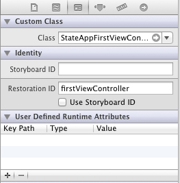 Setting the iOS 6 restoration ID in Interface Builder