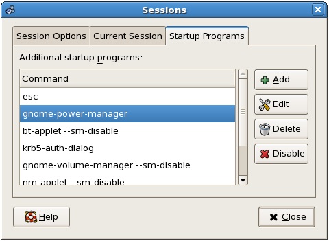 Configuring RHEL 5 Startup programs