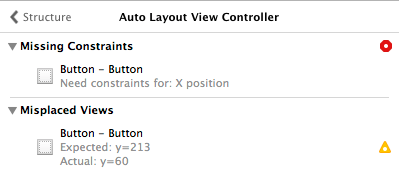 A list of Auto Layout problems in Xcode 5