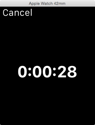 The WatchKit timer counting down