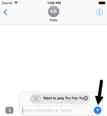 iOS iMessage app message ready to send