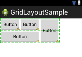 A completed Android GridLayout example