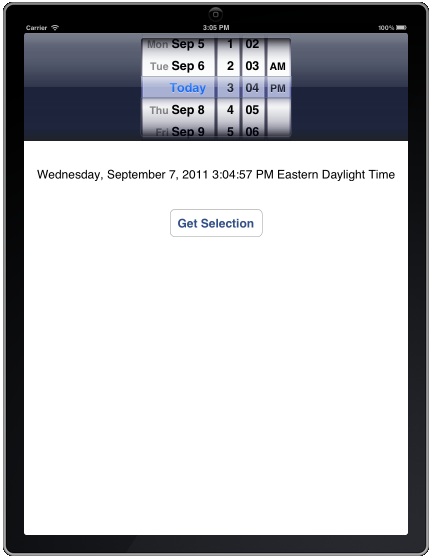 An example iOS 5 Date Picker app
