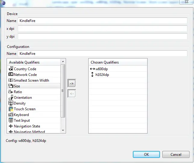 Creating a new Android SDK device configuration for the Kindle Fire