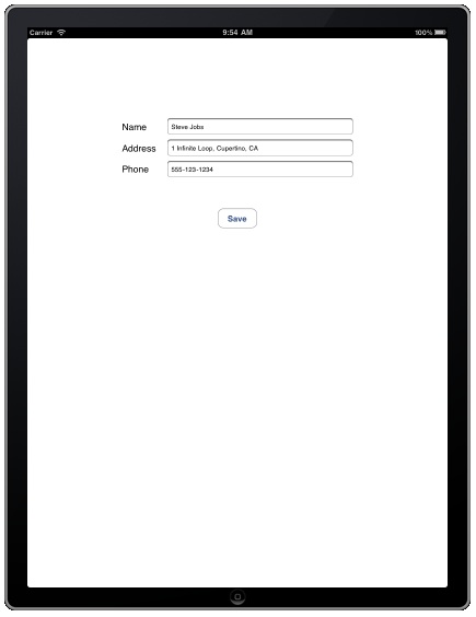 An iPad iOS 4 data archive app running