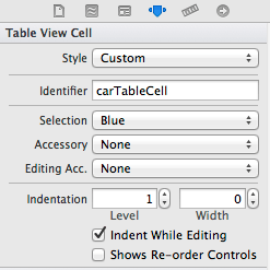 Specifying a table view cell identifier