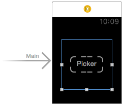 The scene layout for the watchOS 2 picker coordinated animation example