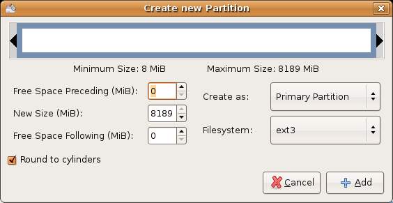 Ubuntu linux gparted create new partition.jpg