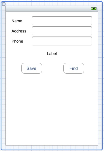 The user interface design for an iPhone iOS 6 Core Data example application