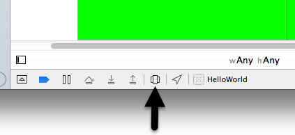 The Xcode 7 Debug View Hierarchy button