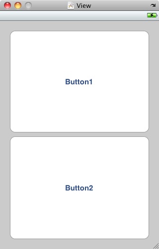 iPhone layout in Interface Builder with two large buttons