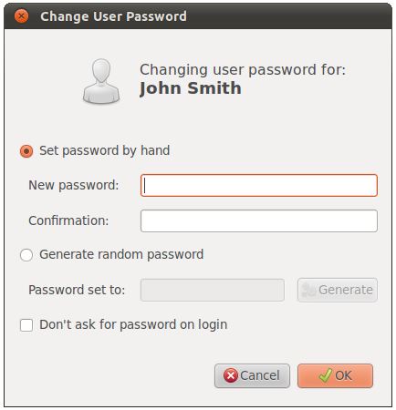 ubuntu change user password  command line