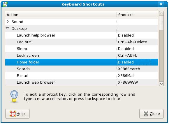 Configuring keyboard shortcuts in Fedora