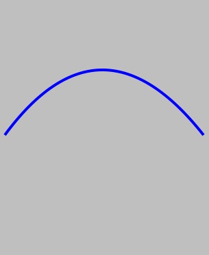 A quadratic bezier curve drawn using the iOS 6 SDK