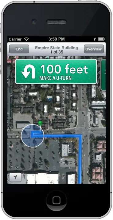 iPhone iOS 6 MKMapItem turn-by-turn directions