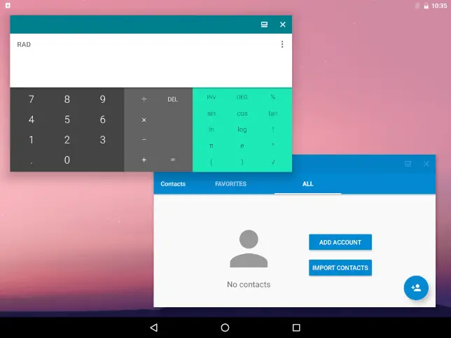 Android 7 in freeform multi-window mode