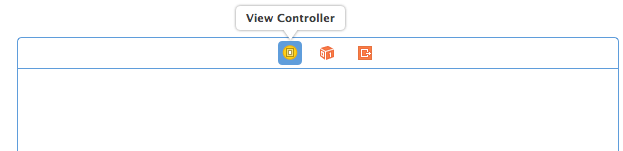 the view controller button in a storyboard scene