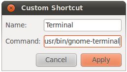 shortcut ubuntu custom techotopia clicking apply button which create