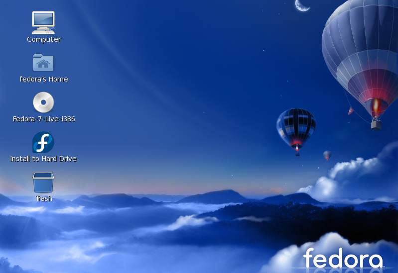 Fedora Linux Live CD Desktop