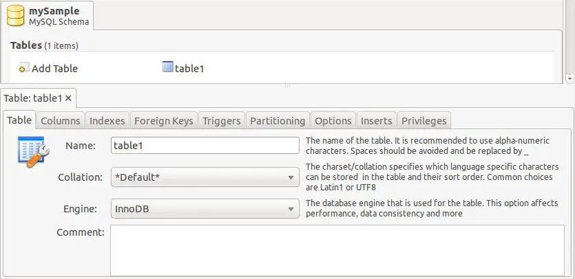Adding a table to a new model in MySQL Workbench