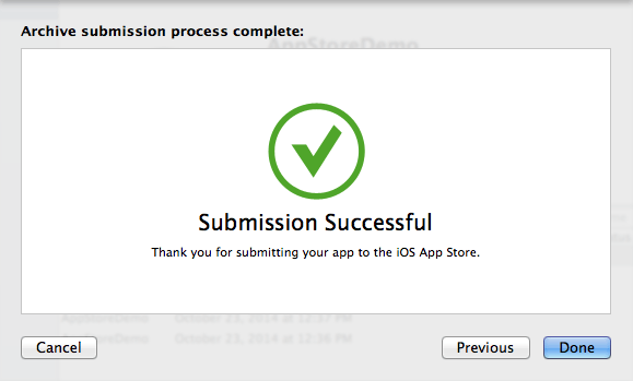 Xcode 6 submission successful.png