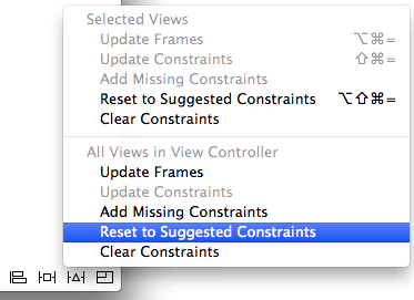 Resetting Auto Layout to suggested constraints
