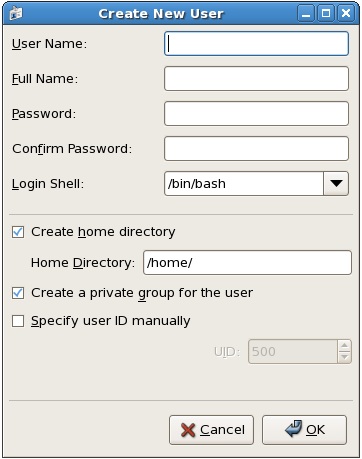 Adding a new user to an RHEL 5 system