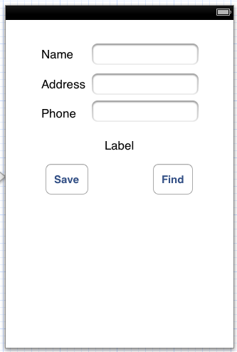 The user interface for an iPhone iOS 6 SQLite Database example