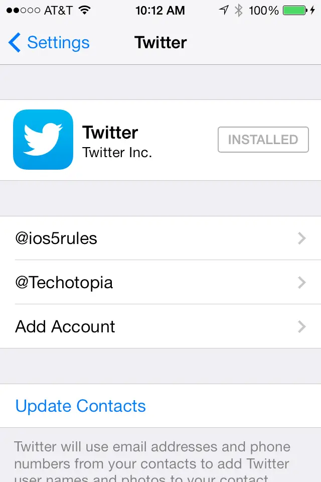 Configuring Twitter Accounts in iOS 7