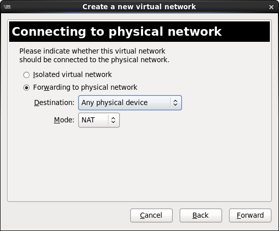 Specifying physical network