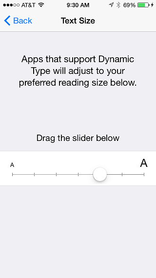Setting the Dynamic type size in iOS
