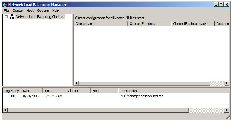 The Windows Server 2008 R2 Network Load Balancing Manager