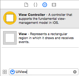 The view controller in the Xcode 7 object library