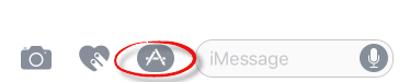 The iOS Message App Store button