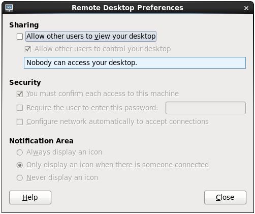 RHEL 6 remote desktop settings